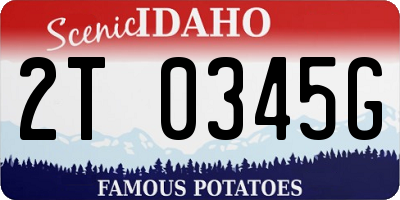 ID license plate 2T0345G