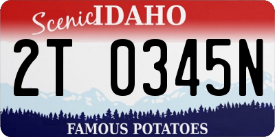 ID license plate 2T0345N