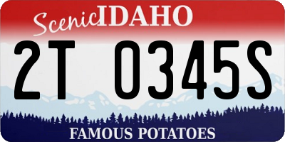 ID license plate 2T0345S