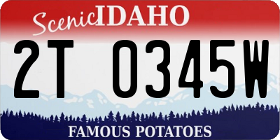ID license plate 2T0345W