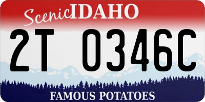 ID license plate 2T0346C