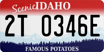 ID license plate 2T0346E
