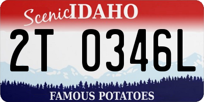 ID license plate 2T0346L