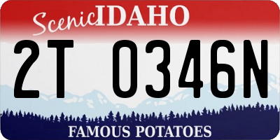 ID license plate 2T0346N