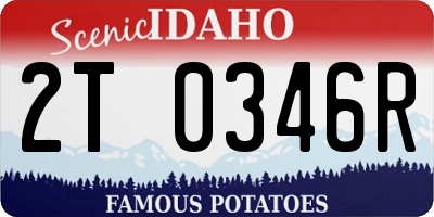 ID license plate 2T0346R