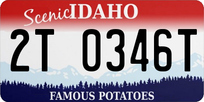 ID license plate 2T0346T