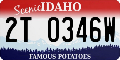 ID license plate 2T0346W