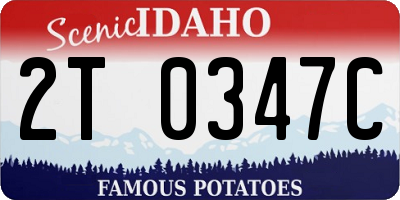 ID license plate 2T0347C