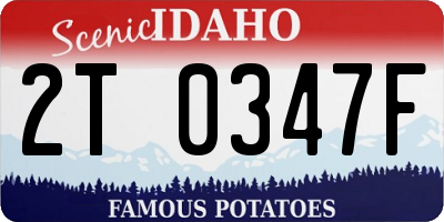 ID license plate 2T0347F