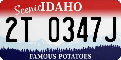 ID license plate 2T0347J