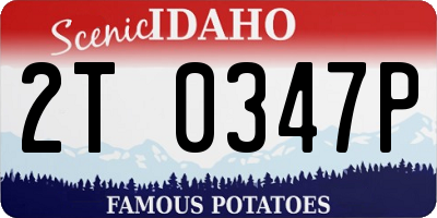 ID license plate 2T0347P