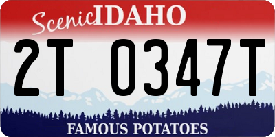 ID license plate 2T0347T