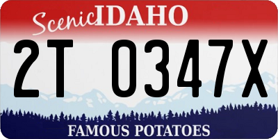 ID license plate 2T0347X