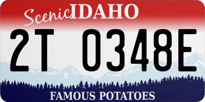ID license plate 2T0348E