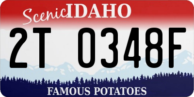 ID license plate 2T0348F