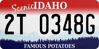 ID license plate 2T0348G