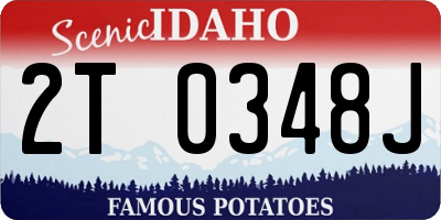ID license plate 2T0348J