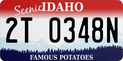ID license plate 2T0348N