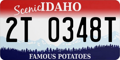 ID license plate 2T0348T