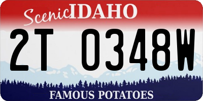 ID license plate 2T0348W