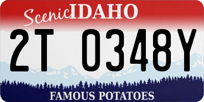ID license plate 2T0348Y