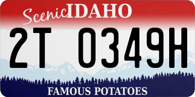 ID license plate 2T0349H