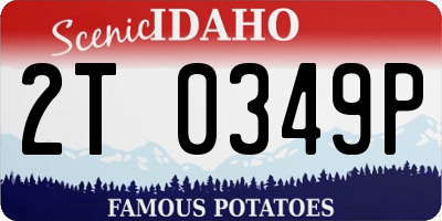 ID license plate 2T0349P