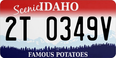 ID license plate 2T0349V