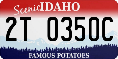 ID license plate 2T0350C