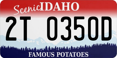ID license plate 2T0350D