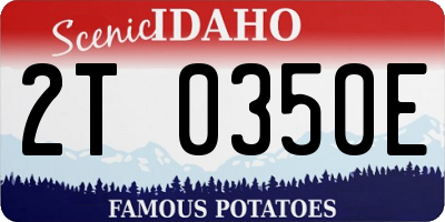 ID license plate 2T0350E