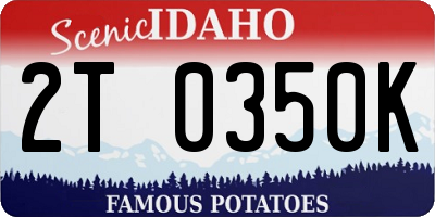 ID license plate 2T0350K
