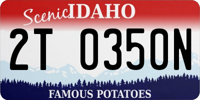 ID license plate 2T0350N