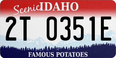 ID license plate 2T0351E