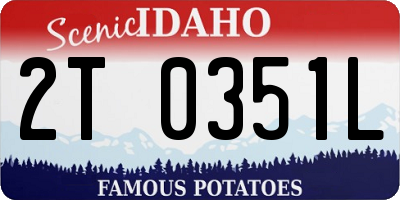 ID license plate 2T0351L