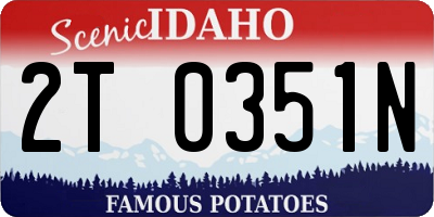 ID license plate 2T0351N