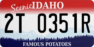 ID license plate 2T0351R