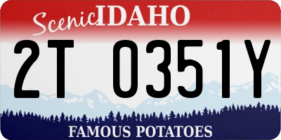 ID license plate 2T0351Y