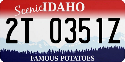 ID license plate 2T0351Z