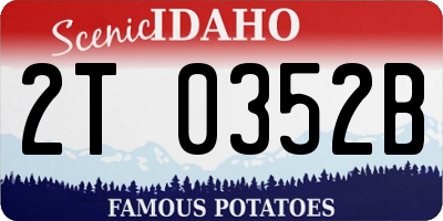 ID license plate 2T0352B