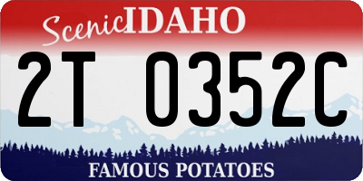 ID license plate 2T0352C