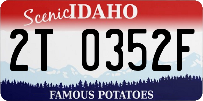 ID license plate 2T0352F