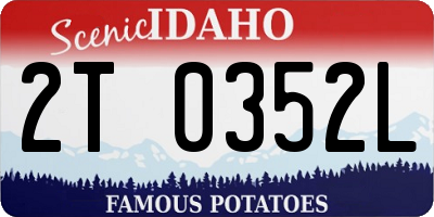 ID license plate 2T0352L