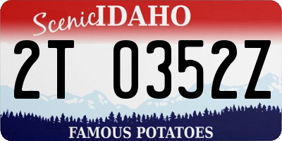 ID license plate 2T0352Z