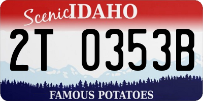 ID license plate 2T0353B