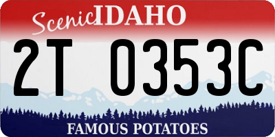 ID license plate 2T0353C