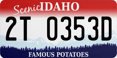 ID license plate 2T0353D