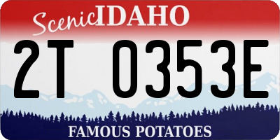 ID license plate 2T0353E