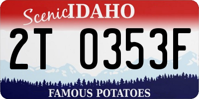 ID license plate 2T0353F