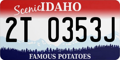 ID license plate 2T0353J